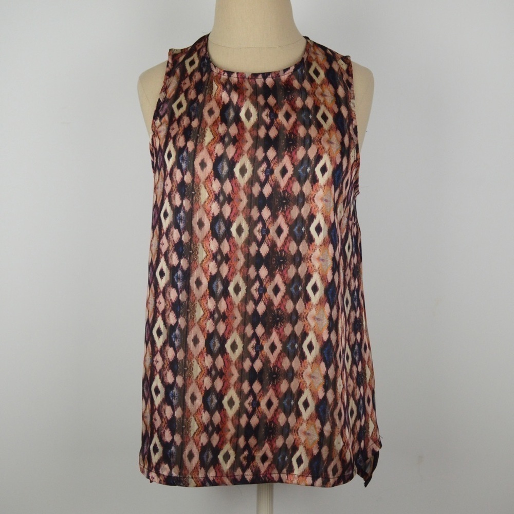 Veronica M Tank Top Multicolor Sheer Zipper S